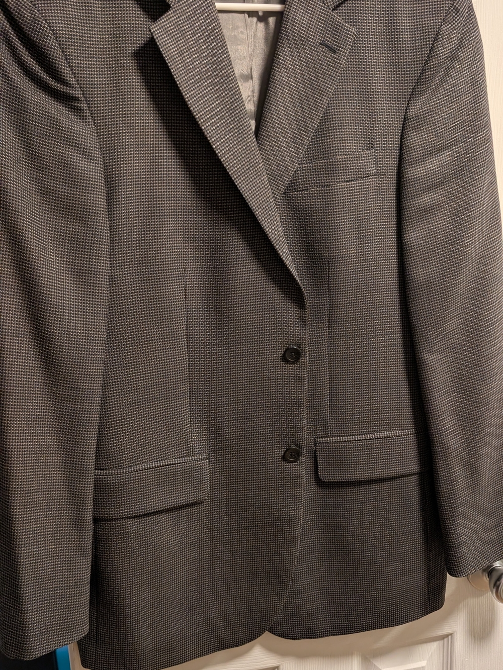 Geoffrey Beene Gray Microcheck Two-Button Blazer